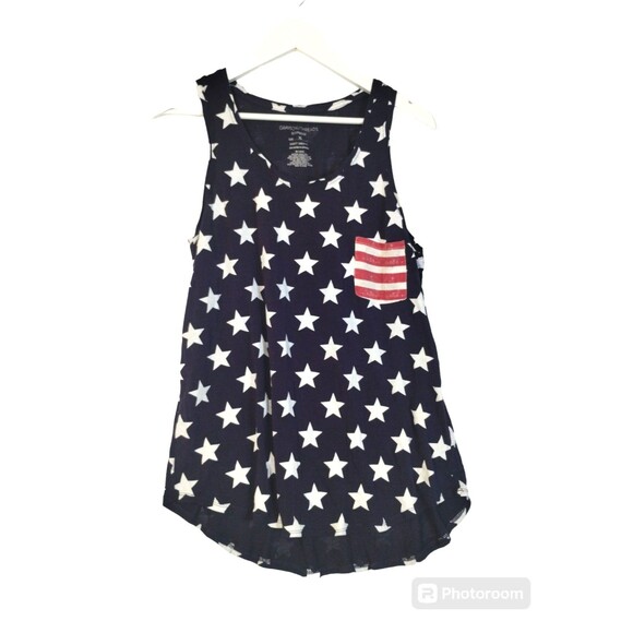 Grayson Patriotic American Red White Blue Star Stripes Size XL Sleep Knit Top - Picture 1 of 5